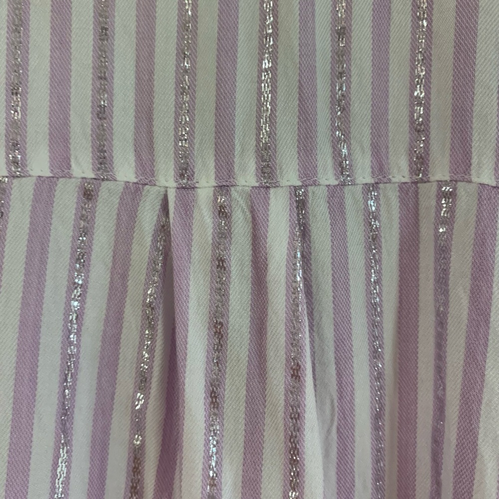 Adrienne Vittadini Lavender Striped Button Down Shirt - Picture 9 of 10